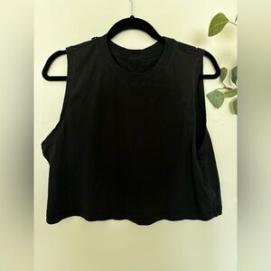 Lululemon All Yours Cropped Cotton Tank - Black